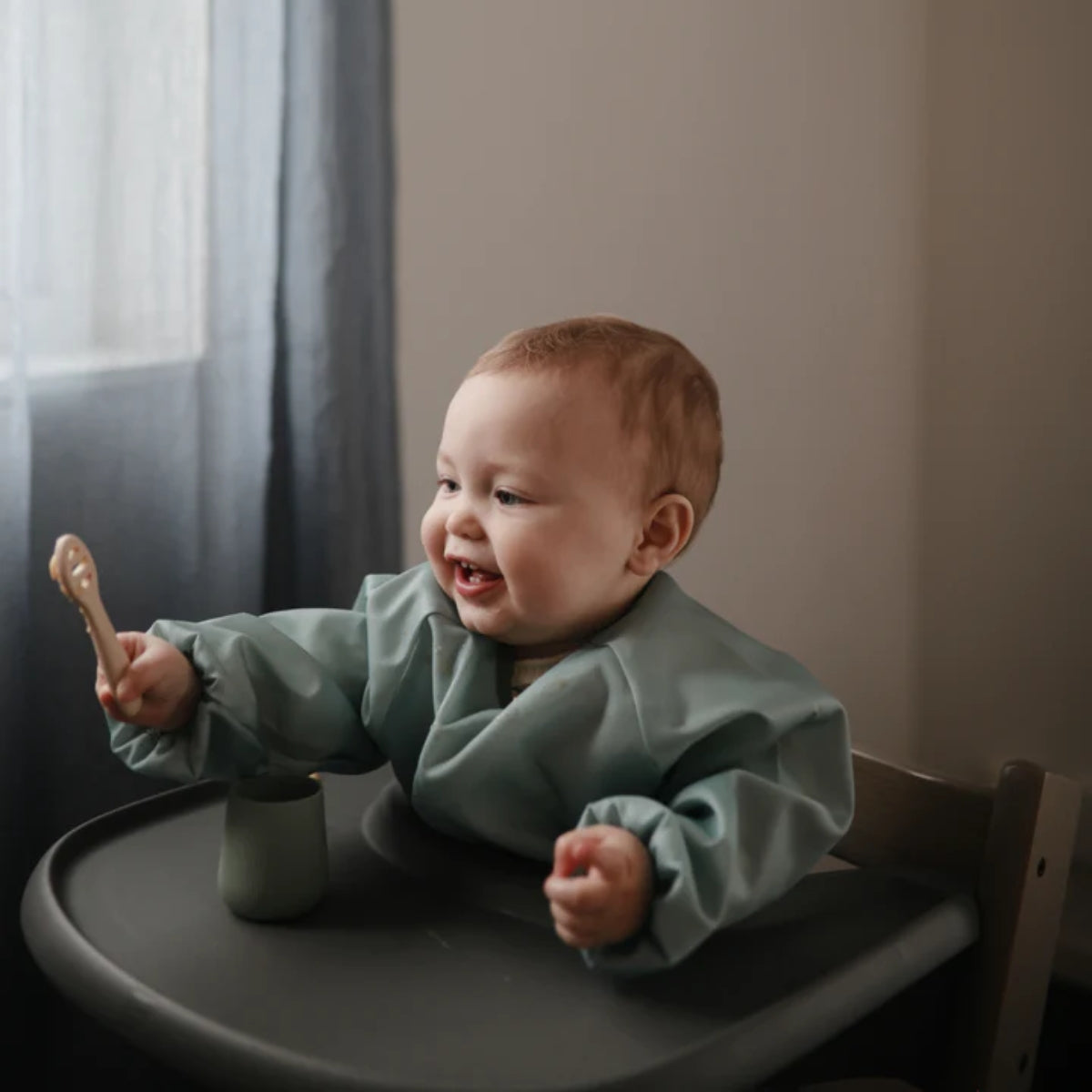 Mushie First Feeding Baby Spoons 2-Pack - Tradewinds/Shifting Sand - Two-Stage Feeding Design